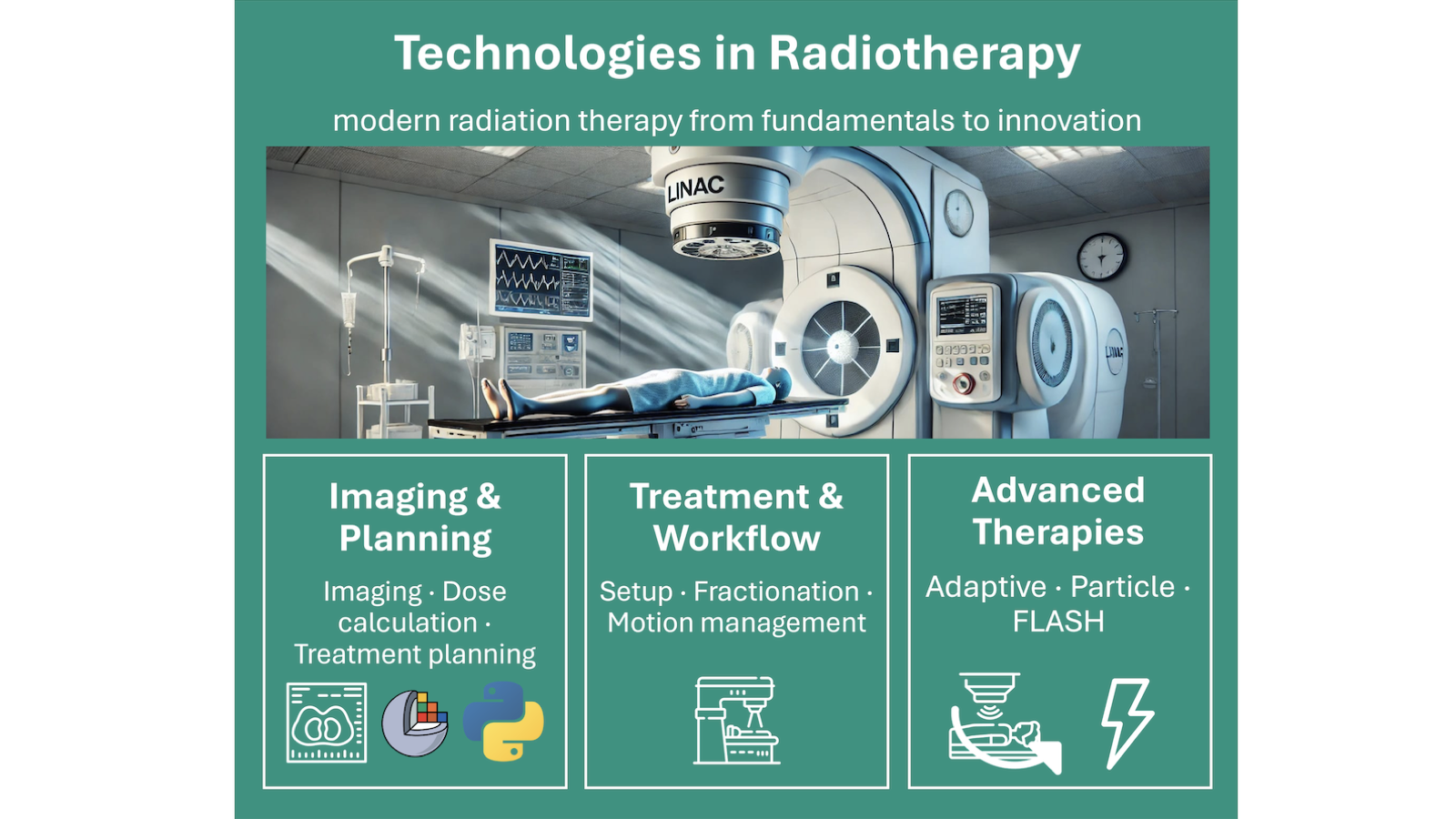 Strahlenbunker mit LINAC-Gerät zur modernen Strahlentherapie in der Onkologie.